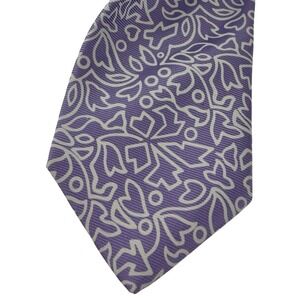 Drakes for Ben Silver Purple Floral Silk Tie Hand Made in‎ England Printed Men